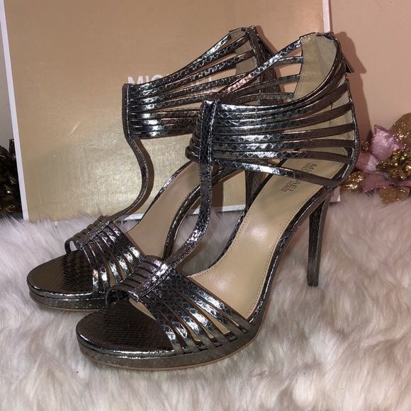 NIB! HP!! Michael Kors Leann Leather Strappy Evening Sandals - Picture 11 of 12